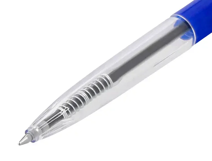 Q-connect Bolígrafo Retráctil Diseño Fino Clip, Tinta Aceite 0,7 mm, Color Azul