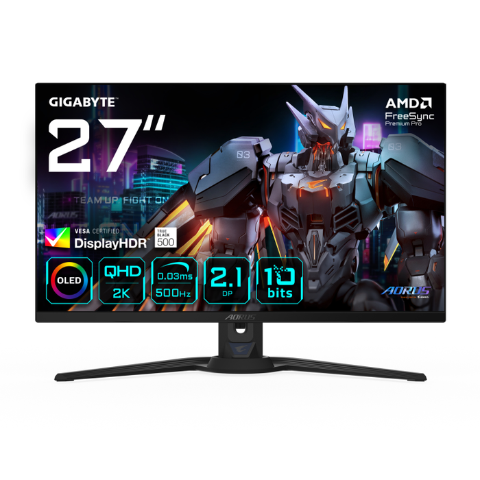 GIGABYTE AORUS FO27Q5P Monitor Gaming QD-OLED 27 pulg QHD 500Hz GIGABYTE AORUS FO27Q5P Monitor Gaming QD-OLED 27 pulg QHD 500Hz