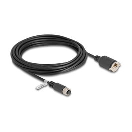 DeLOCK Cable Ethernet Industrial M12 A-codificado 8 pines hembra a RJ45 hembra Cat.5e FTP 5 m Negro