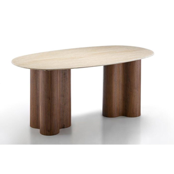 DKD Home Decor Mesa Comedor Moderno Marron Beige 90 x 75 x 180 cm Granito Mdf DKD Home Decor Mesa Comedor Moderno Marron Beige 90 x 75 x 180 cm Granito Mdf
