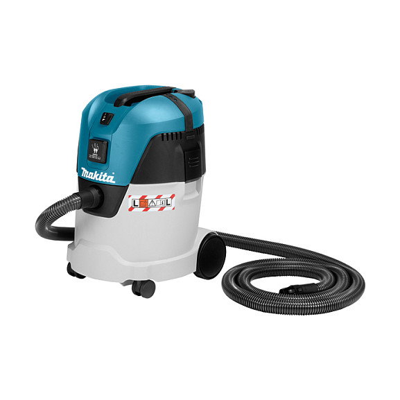 Makita VC2512L Aspirador Clase L, Seco y Húmedo, 25 L, 1000 W, 21 kPa, Negro/Azul