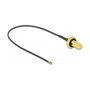 DeLOCK Cable de antena coaxial RP-SMA hembra a MHF 4L LK macho, 20 cm