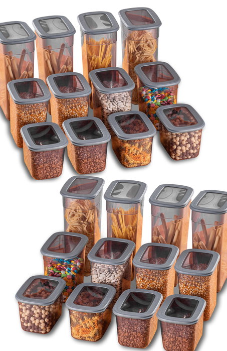Hermia BNMPOLYAR24-13232 Set de 24 Cajas de Almacenaje de Plástico Color Antracita