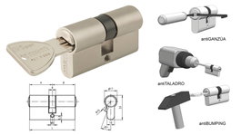MCM Cilindro de Seguridad con Embrague Doble 30x30 R-15 Níquel