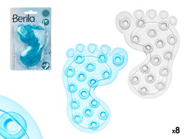 Berilo Set 8 Apliques Bañera Pie Antideslizante Surtidos Colores Plástico PVC 30x11.5x25cm (Set de 24)