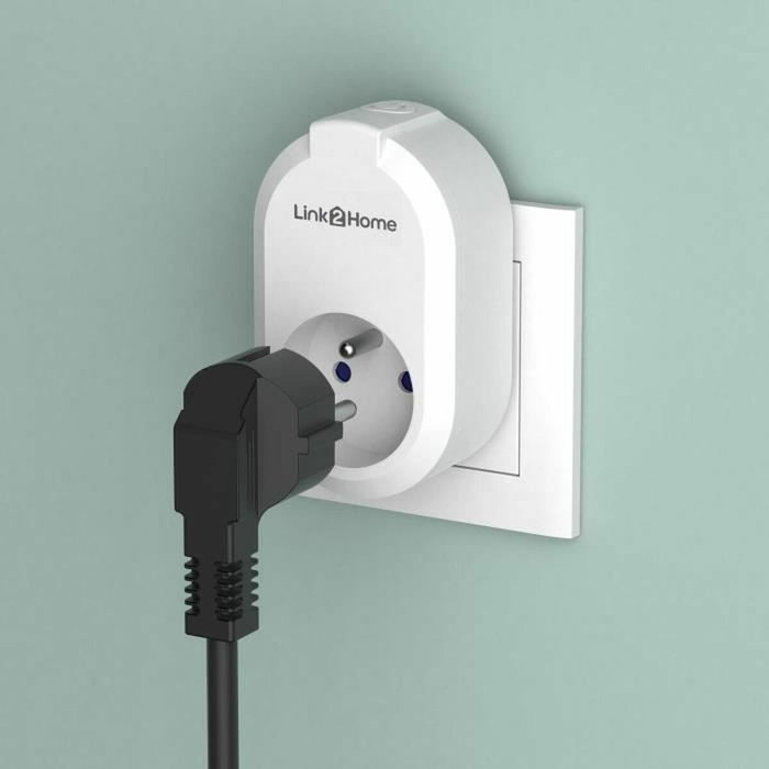 LINK2HOME Juego de 2 enchufes conectados - 230 V - Blanco