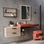 Emuca Lote de 5 tiradores para mueble Xirivella, L160mm, intereje 128mm, Aluminio, Anodizado negro