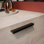 Emuca Lote de 5 tiradores para mueble Xirivella, L160mm, intereje 128mm, Aluminio, Anodizado negro