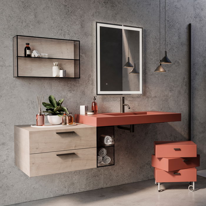 Emuca Lote de 5 tiradores para mueble Xirivella, L160mm, intereje 128mm, Aluminio, Anodizado negro