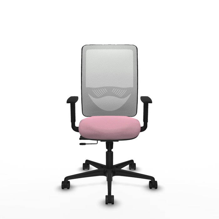 PIQUERAS Y CRESPO Silla de oficina Zulema con mecanismo Sincro/Traslack, Rosa y Blanco