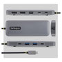 StarTech Adaptador Multipuertos USB-C a Doble DisplayPort 4K60 100W GbE Gris