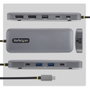 StarTech.com 189B-USBC-MULTIPORT Adaptador multipuertos USB-C a doble DisplayPort 4K 60Hz, 100W, Gigabit Ethernet, Gris