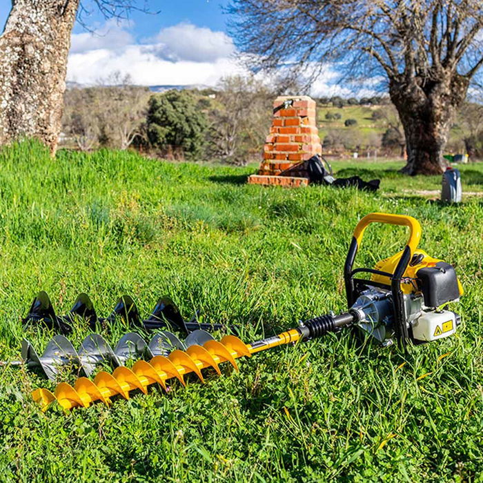 Garland 49-0003 Ahoyadora a gasolina 2 tiempos 52cc con 3 brocas de 10, 15 y 20cm, 80cm largo broca