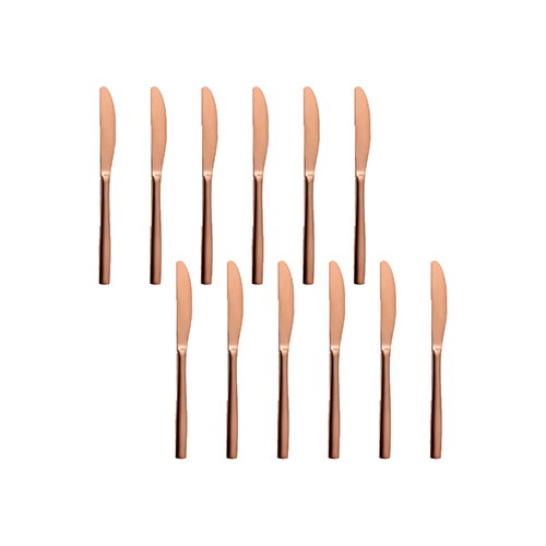 SUMMA Cuchillo Postre Satin Cobr, Acero Inoxidable 18/10, Color Cobre, Longitud 20 cm (Set de 12)