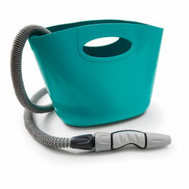 GF Kit manguera extensible Aquapop 15 m con pistola ergonómica y toma de grifo, azul