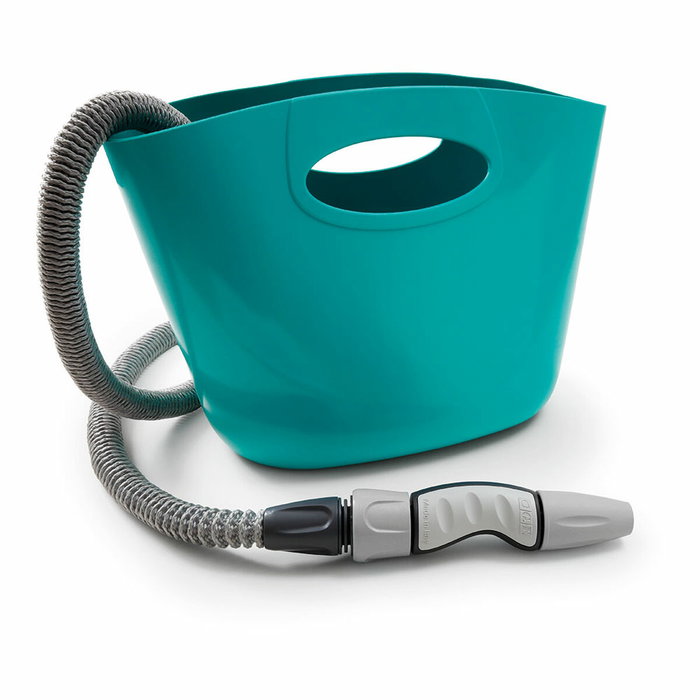 GF Kit manguera extensible Aquapop 15 m con pistola ergonómica y toma de grifo, azul GF Kit manguera extensible Aquapop 15 m con pistola ergonómica y toma de grifo, azul