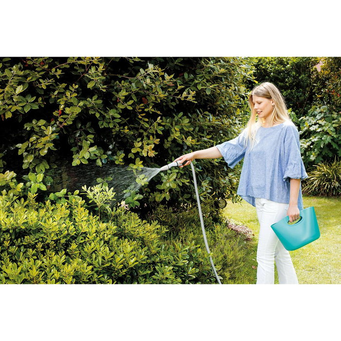 GF Kit manguera extensible Aquapop 15 m con pistola ergonómica y toma de grifo, azul GF Kit manguera extensible Aquapop 15 m con pistola ergonómica y toma de grifo, azul