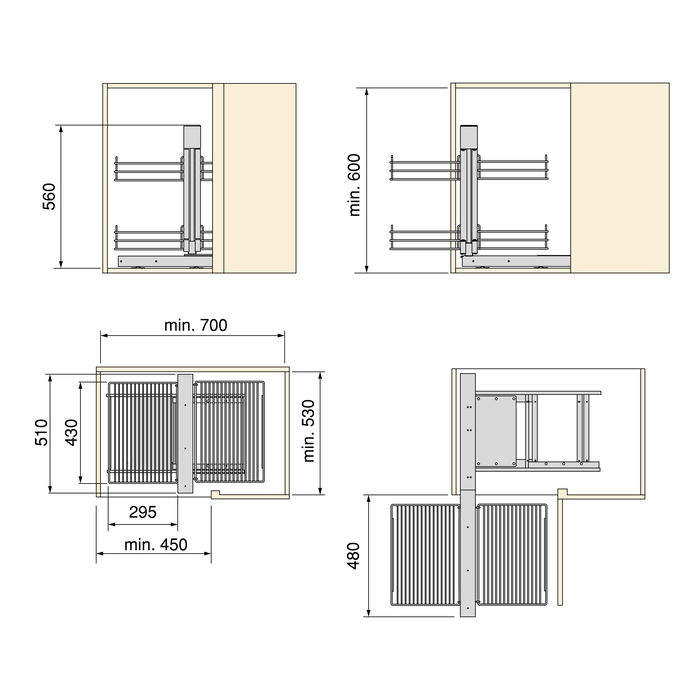 Emuca Sistema de rincón extraíble para mueble de cocina Suprastar, Acero, Cromado Emuca Sistema de rincón extraíble para mueble de cocina Suprastar, Acero, Cromado