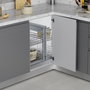Emuca Sistema de rincón extraíble para mueble de cocina Suprastar, Acero, Cromado