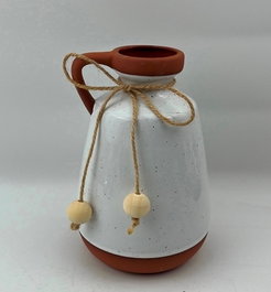 DKD Home Decor Jarrón de Cerámica Blanco 12x12x17,3 cm