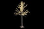 DKD Home Decor Árbol de Navidad con 200 LEDs Blanco Estilo Moderno PVC 150 cm Alto Colección White Forest