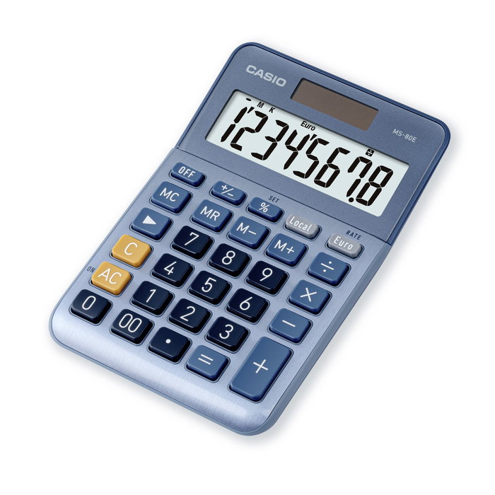 Casio MS-80E Calculadora de Sobremesa Azul 8 Dígitos