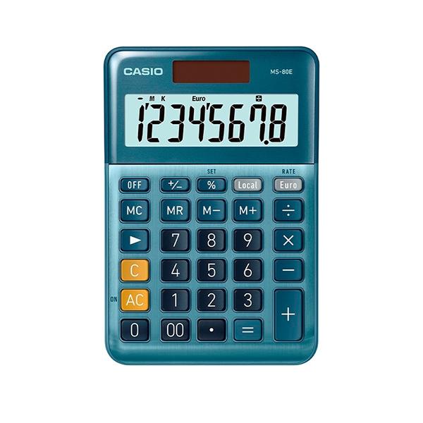 Casio MS-80E Calculadora de Sobremesa Azul de 8 Dígitos