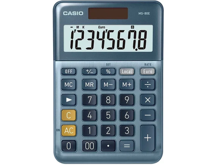 Casio MS-80E Calculadora de Sobremesa Azul de 8 Dígitos