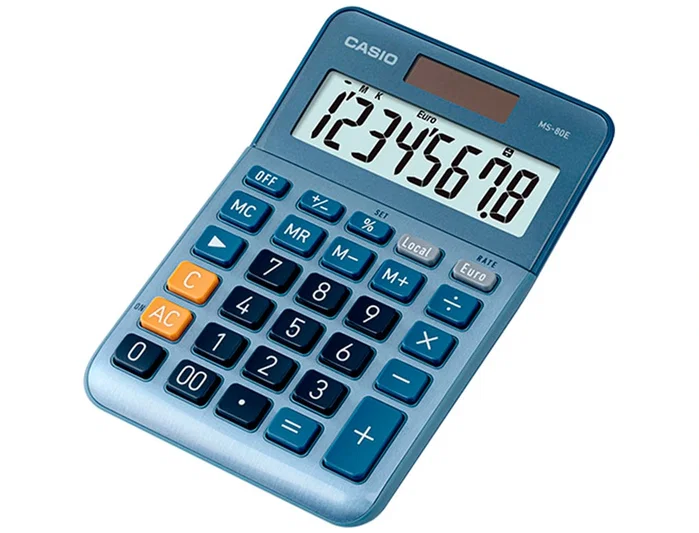 Casio MS-80E Calculadora de Sobremesa Azul de 8 Dígitos