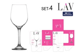 LAV Set 4 Copas de Vino y Agua Fame High 395 cc - 8x6.6x21 cm (6 Cajas)