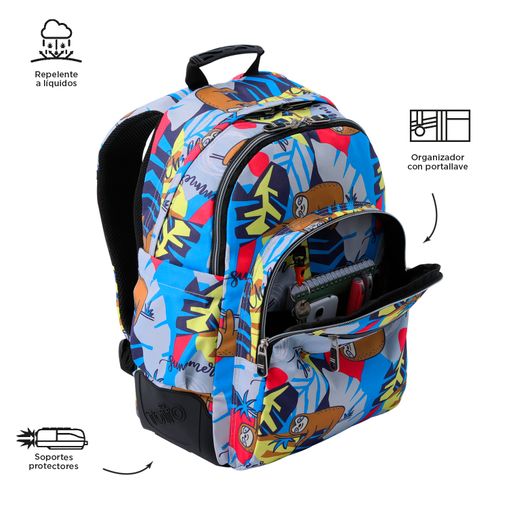 Totto Mochila MA04ECO002-2416N-6YB Rayol Lazel Escolar 33x44x13.5cm 19.6L Estampado Lona RPET