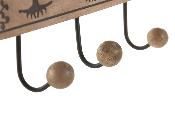 DKD Home Decor Perchero Pared Arabe Marron Hierro 5 x 16.5 x 38 cm (2 Unidades)