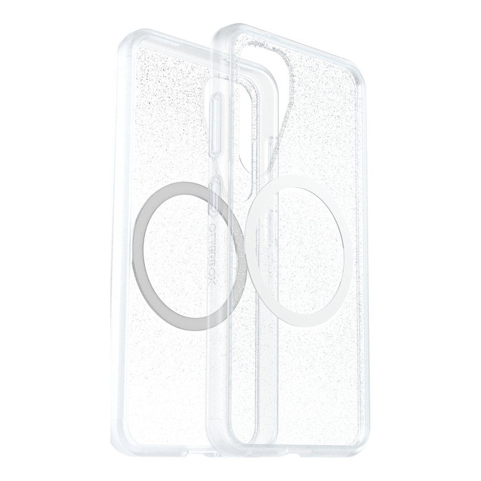 Otterbox React Magnet Qi2 para Samsung Galaxy S25, funda protectora con carga inalámbrica MagSafe, color Stardust transparente y negro, compatible S25, GP-FPS931OBJSW