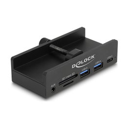 DeLOCK 64285 Hub USB 5 Gbps con 2 puertos Tipo-A, 1 puerto Tipo-C y lector de tarjetas