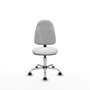 Silla de oficina Algarra con mecanismo Contacto permanente básico tapizada con Tela color Blanco. Equipada con Base cromada, Sin brazos y Ruedas de nailon 50 mm