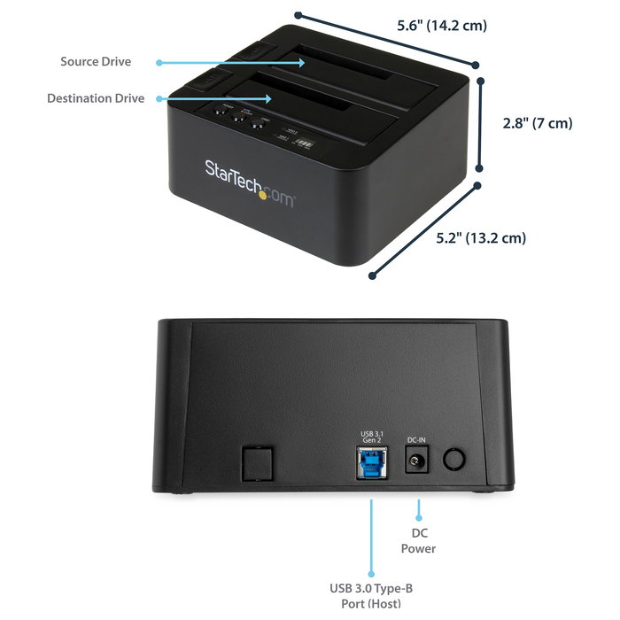 Dockstation Startech SDOCK2U313R 10 Gbps Negro