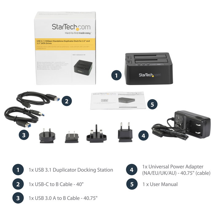 Dockstation Startech SDOCK2U313R 10 Gbps Negro