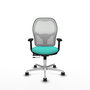 PIQUERAS Y CRESPO Silla de oficina Jorquera con mecanismo Sincro/Traslack Turquesa y Blanco