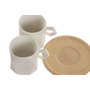 DKD Home Decor Set de café de 6 piezas de porcelana blanco moderno