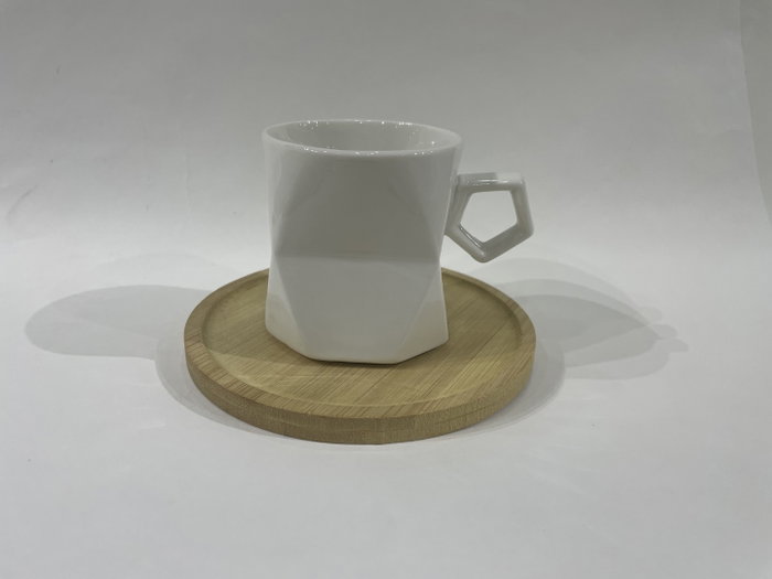 DKD Home Decor Set de café de 6 piezas de porcelana blanco moderno