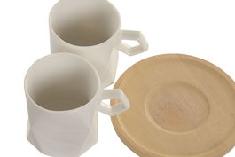DKD Home Decor Set de 6 Tazas de Café Porcelana Blancas Modernas 7.5 x 8 x 11 cm 180ml Apto Microondas y Lavavajillas