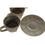 DKD Home Decor Set de Café de 6 Piezas en Gres y Acacia Verde