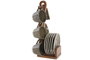 DKD Home Decor Set de Café de 6 Piezas en Gres y Acacia Verde