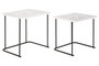 DKD Home Decor Mesita Auxiliar Set de 2 Blanco Negro 43 x 49 x 51 cm