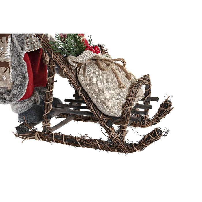 DKD Home Decor Figura de Papá Noel en Poliéster y Madera, Rojo y Gris, 42x22x48 cm DKD Home Decor Figura de Papá Noel en Poliéster y Madera, Rojo y Gris, 42x22x48 cm