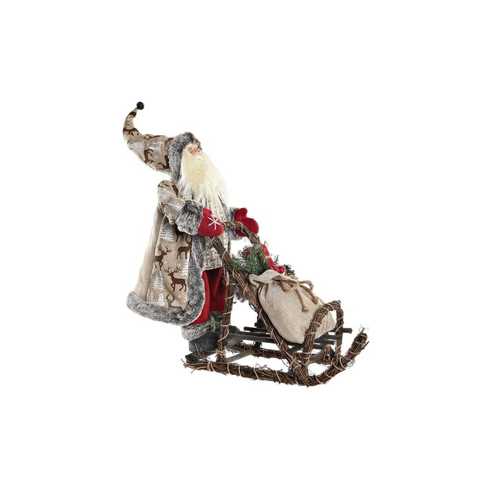 DKD Home Decor Figura de Papá Noel en Poliéster y Madera, Rojo y Gris, 42x22x48 cm DKD Home Decor Figura de Papá Noel en Poliéster y Madera, Rojo y Gris, 42x22x48 cm