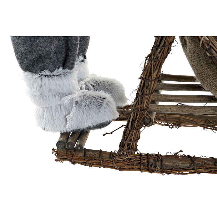 DKD Home Decor Figura de Papá Noel en Poliéster y Madera, Rojo y Gris, 42x22x48 cm DKD Home Decor Figura de Papá Noel en Poliéster y Madera, Rojo y Gris, 42x22x48 cm