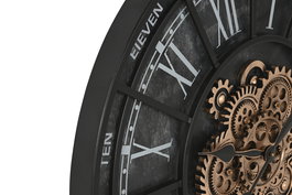 DKD Home Decor Reloj de Pared Loft Negro Hierro 7 x 75 x 75 cm