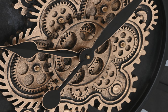 DKD Home Decor Reloj de Pared Loft Negro Hierro 7 x 75 x 75 cm