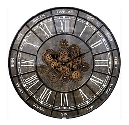 DKD Home Decor Reloj de Pared Loft Negro Hierro 7 x 75 x 75 cm